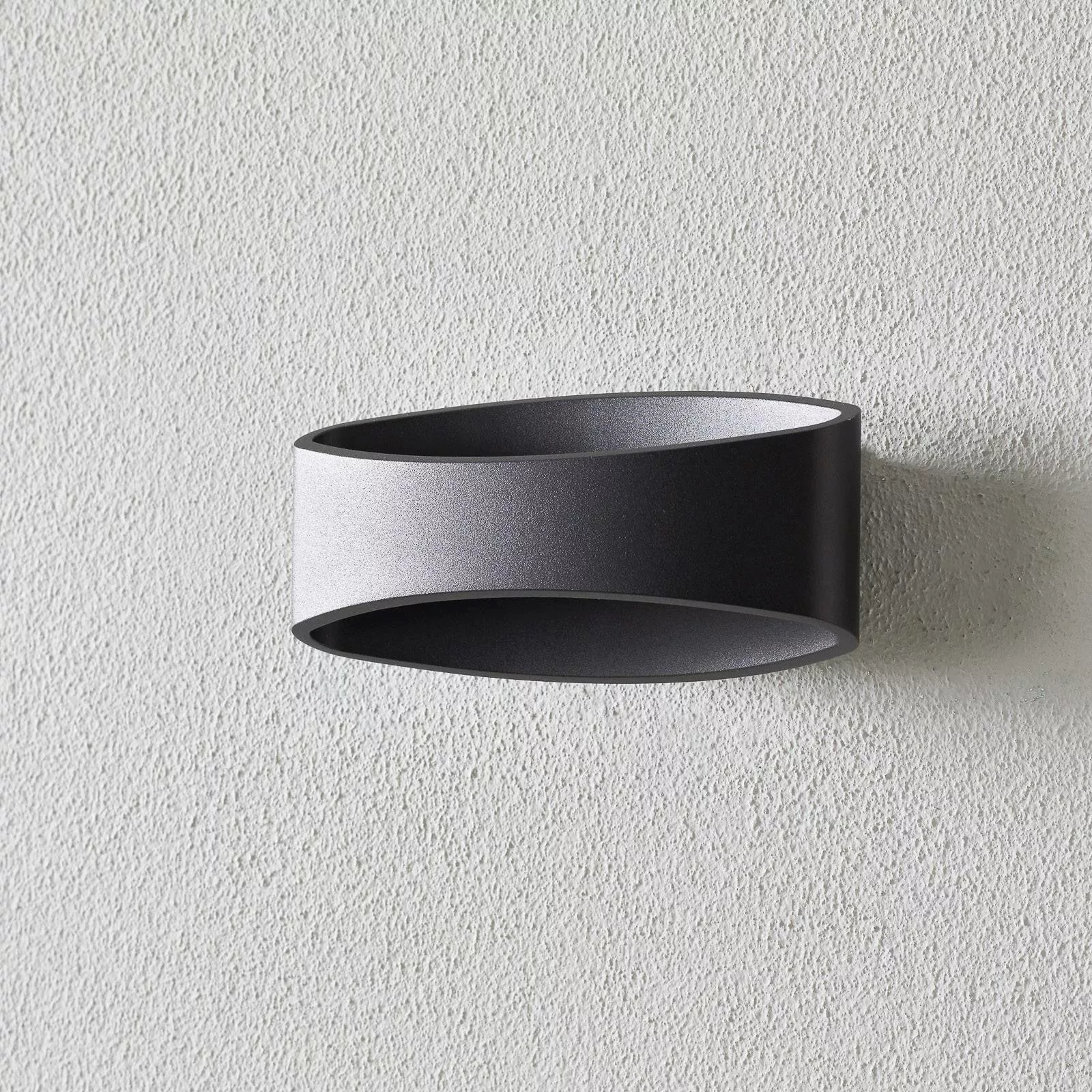 LED-Wandleuchte Trame, ovale Form in Schwarz günstig online kaufen