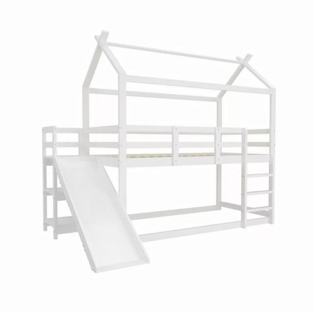 Odikalo Kinderbett Etagenbett 90*200cm,Etagenbett mit Rutsche und Ablageflä günstig online kaufen