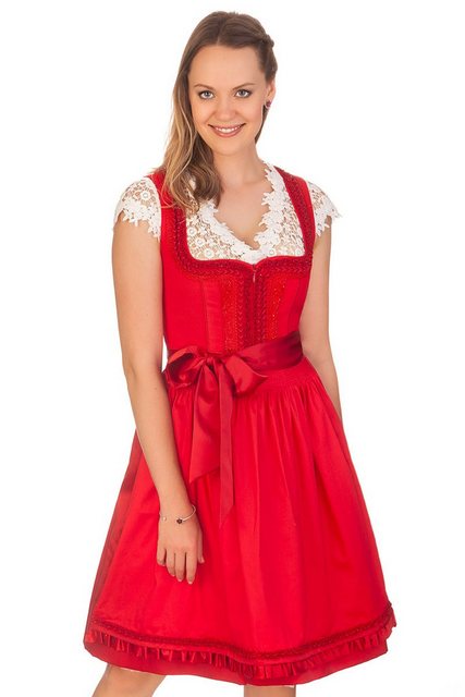 KRÜGER COLLECTION Dirndl Midi Dirndl 2tlg. - RUBY - kirschrot günstig online kaufen