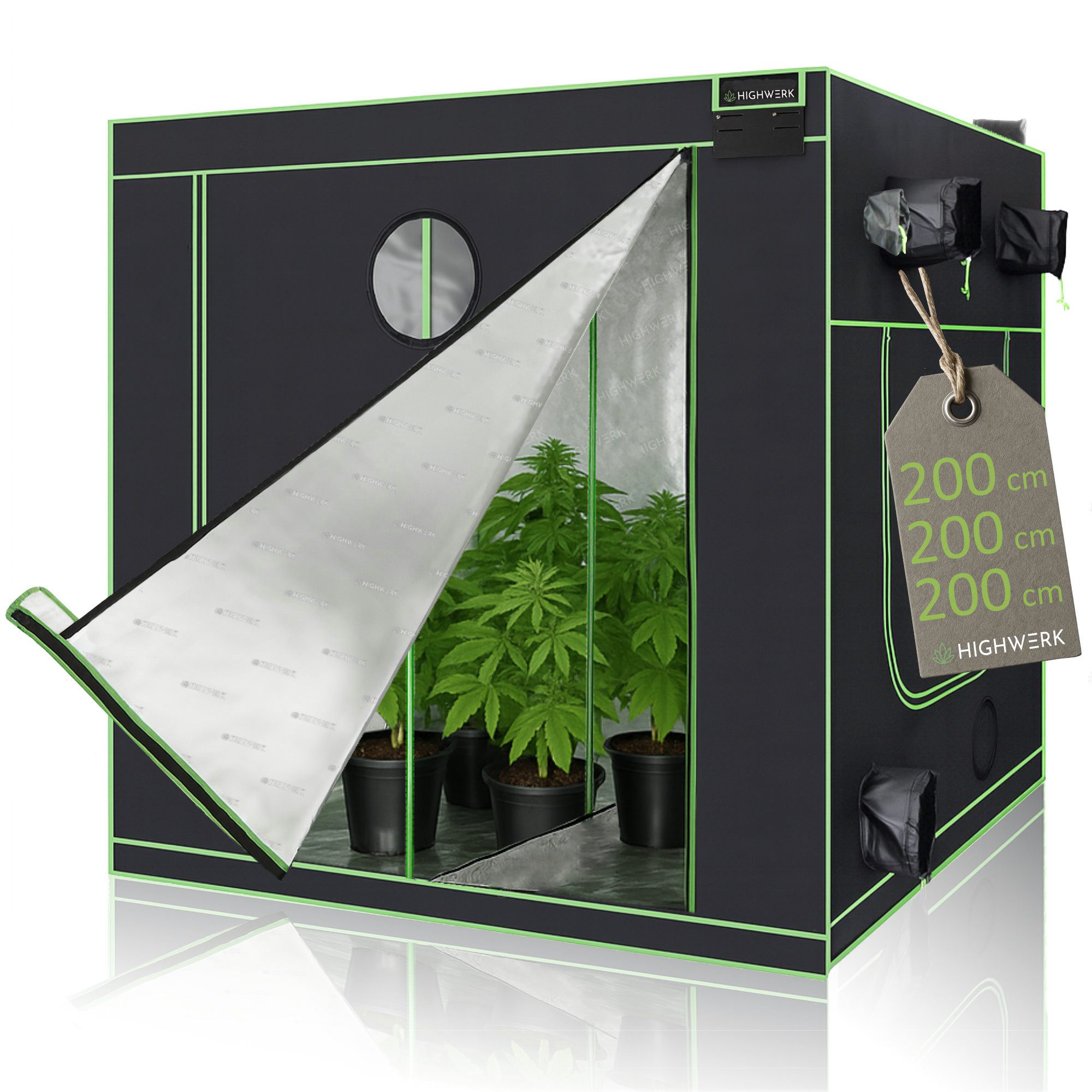 HIGHWERK Gewächshaus Growzelt 200 x 200 günstig online kaufen