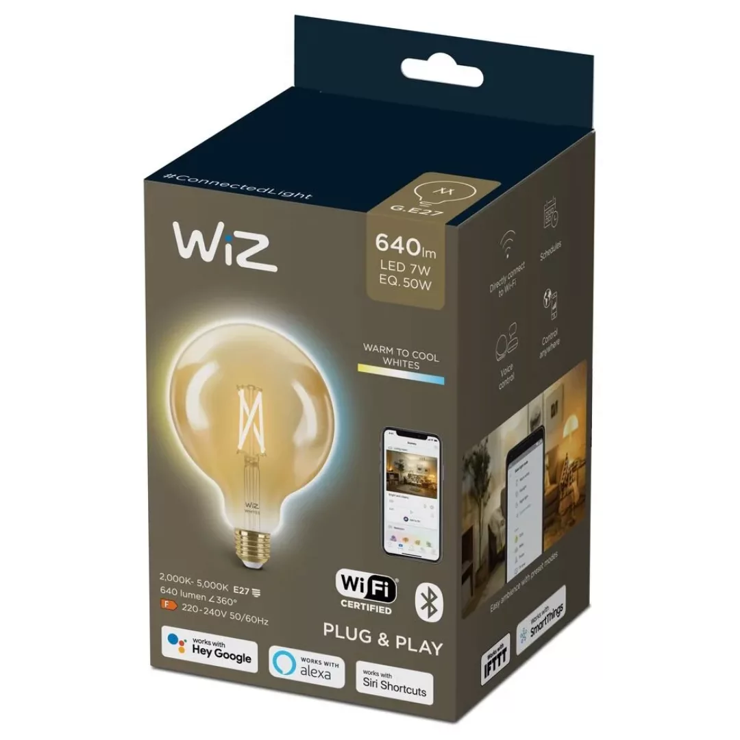 WiZ LED Smart Leuchtmittel in Amber 7W E27 G125 640lm günstig online kaufen