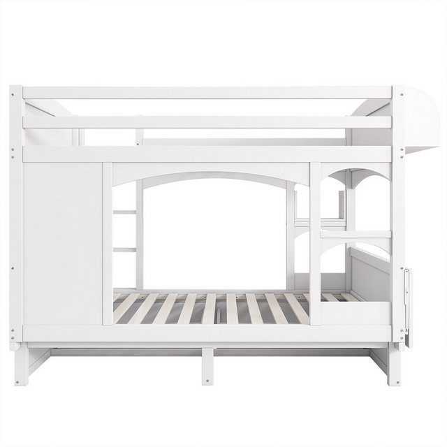 XDeer Kinderbett Hausbett mit klappbarem Schreibtisch und Regal Leiter und, günstig online kaufen