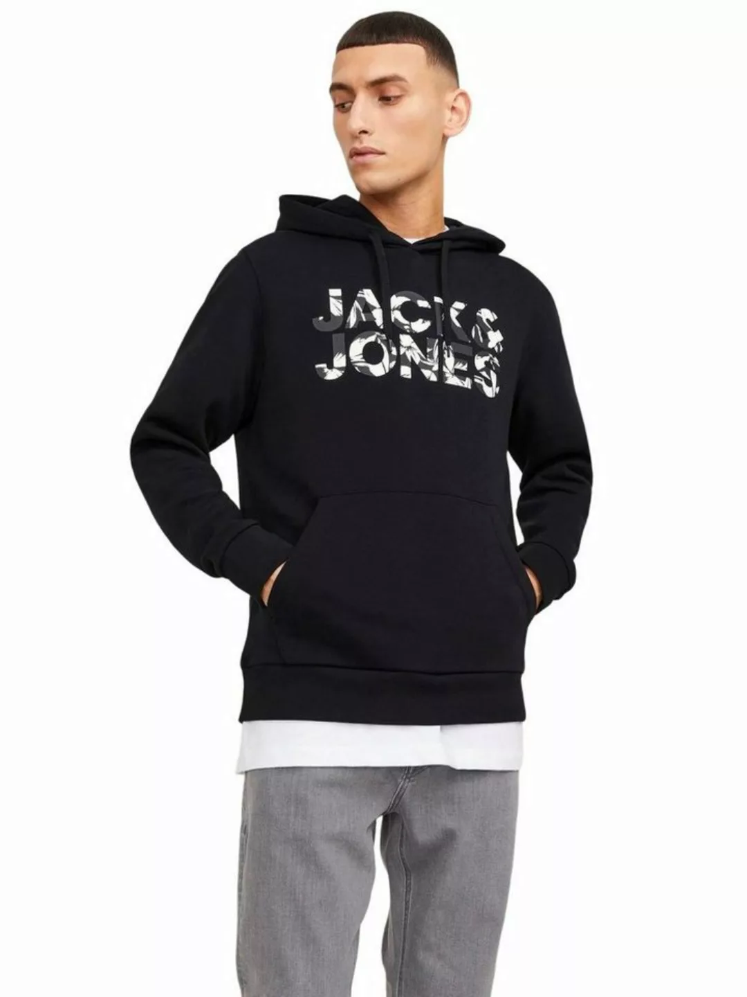 Jack & Jones Herren Kapuzenpullover Hoodie JJEJEFF CORP LOGO - Regular Fit günstig online kaufen