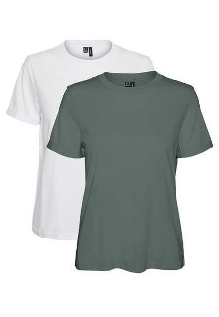 Vero Moda T-Shirt 2er Pack Basic T-Shirt VMPAULA (2-tlg) VMPAULA S/S T-SHIR günstig online kaufen