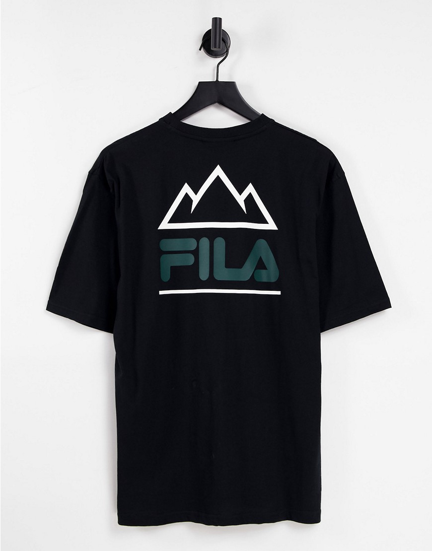 Fila – T-Shirt in Schwarz mit Rückenprint günstig online kaufen