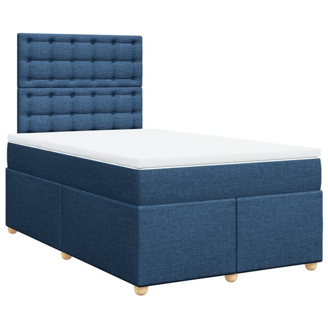 vidaXL Bett Boxspringbett mit Matratze Blau 120x190 cm Stoff günstig online kaufen