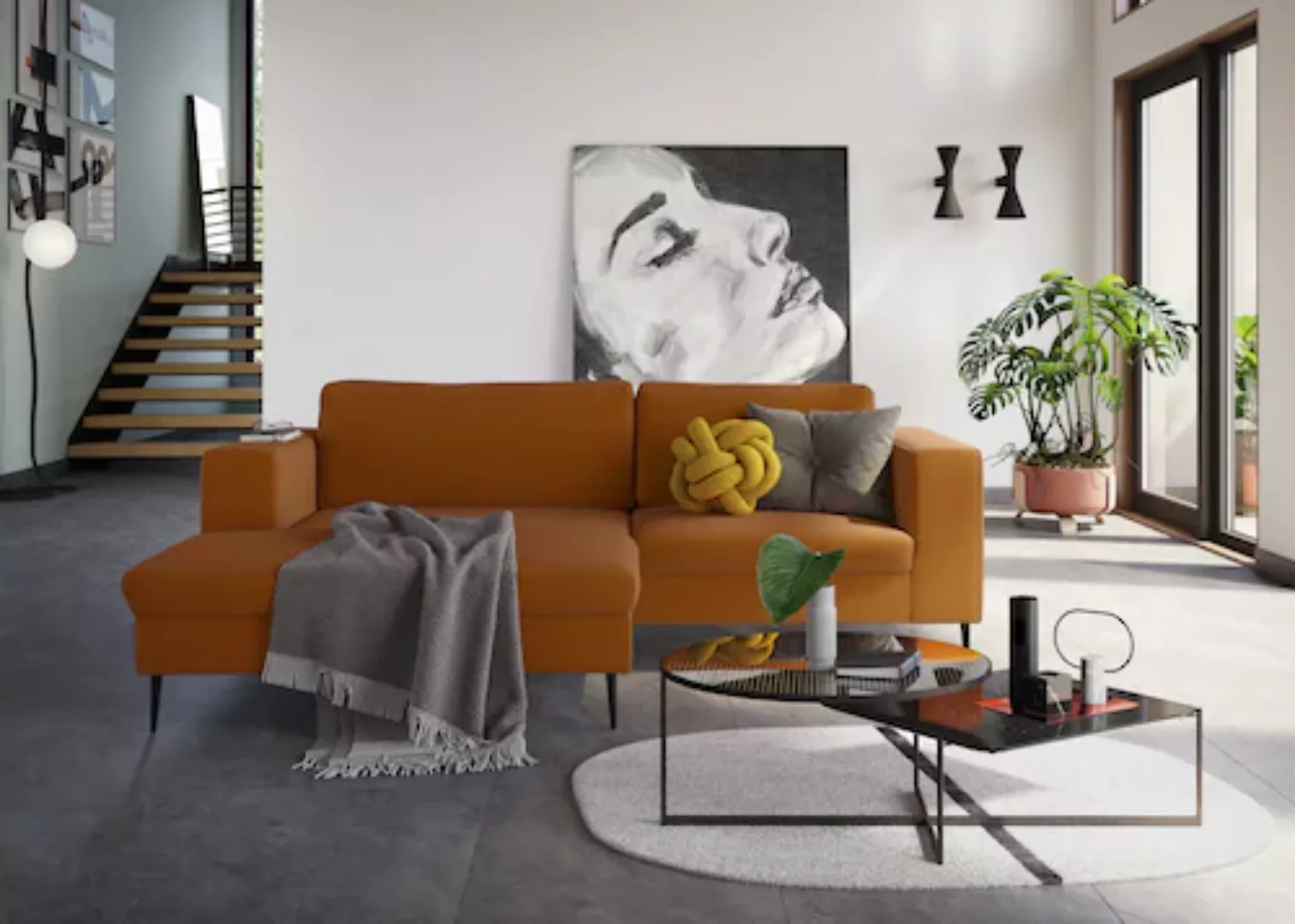 DOMO collection Ecksofa "Modica L-Form", moderne Optik mit großzügiger Reca günstig online kaufen