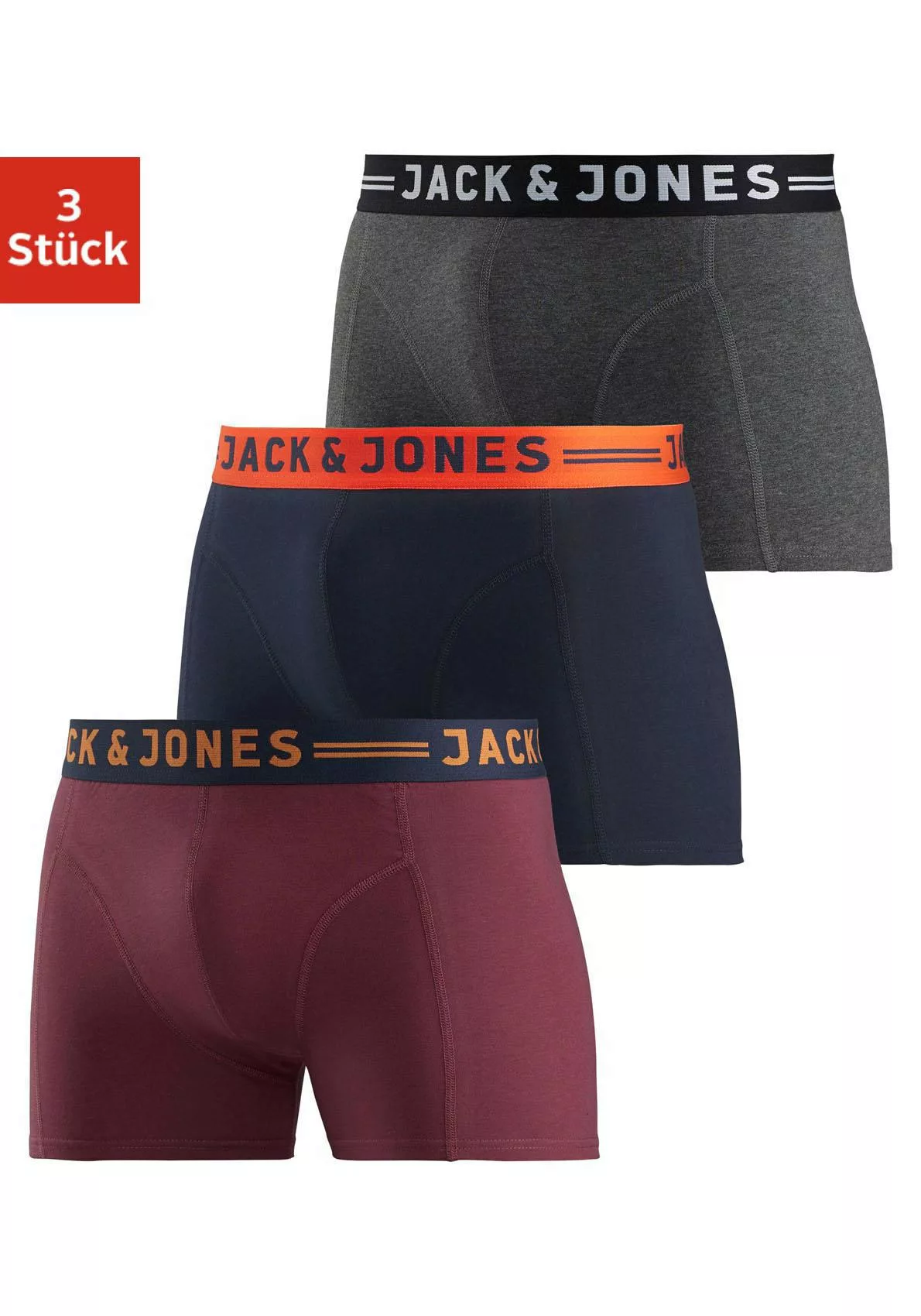 Jack & Jones Herren Boxershorts JACLICHFIELD TRUNKS - 3er Pack günstig online kaufen