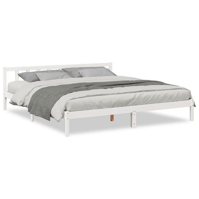 vidaXL Bett, Massivholzbett Extra Lang ohne Matratze Weiß 200x210 Kieferhol günstig online kaufen