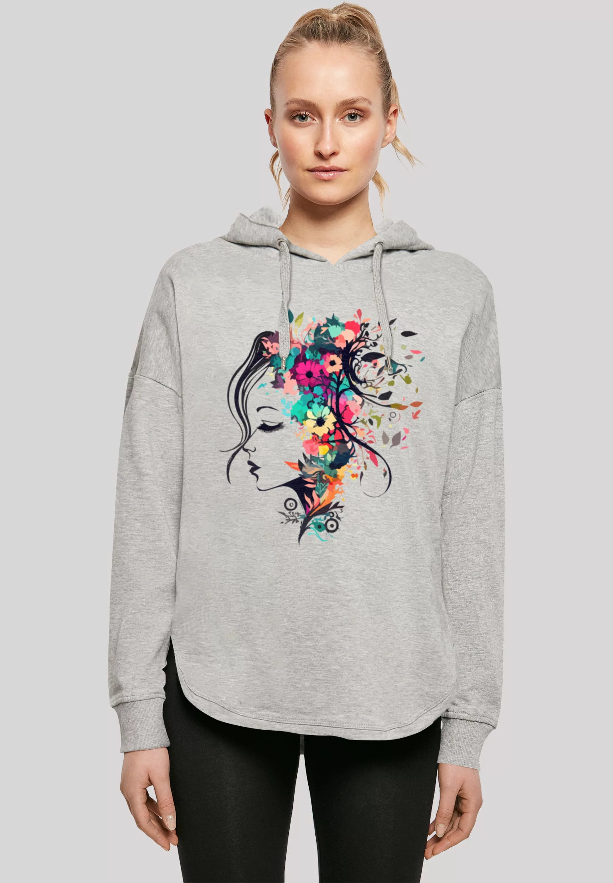 F4NT4STIC Kapuzenpullover "Silhouette Bunte Blumen", Print günstig online kaufen