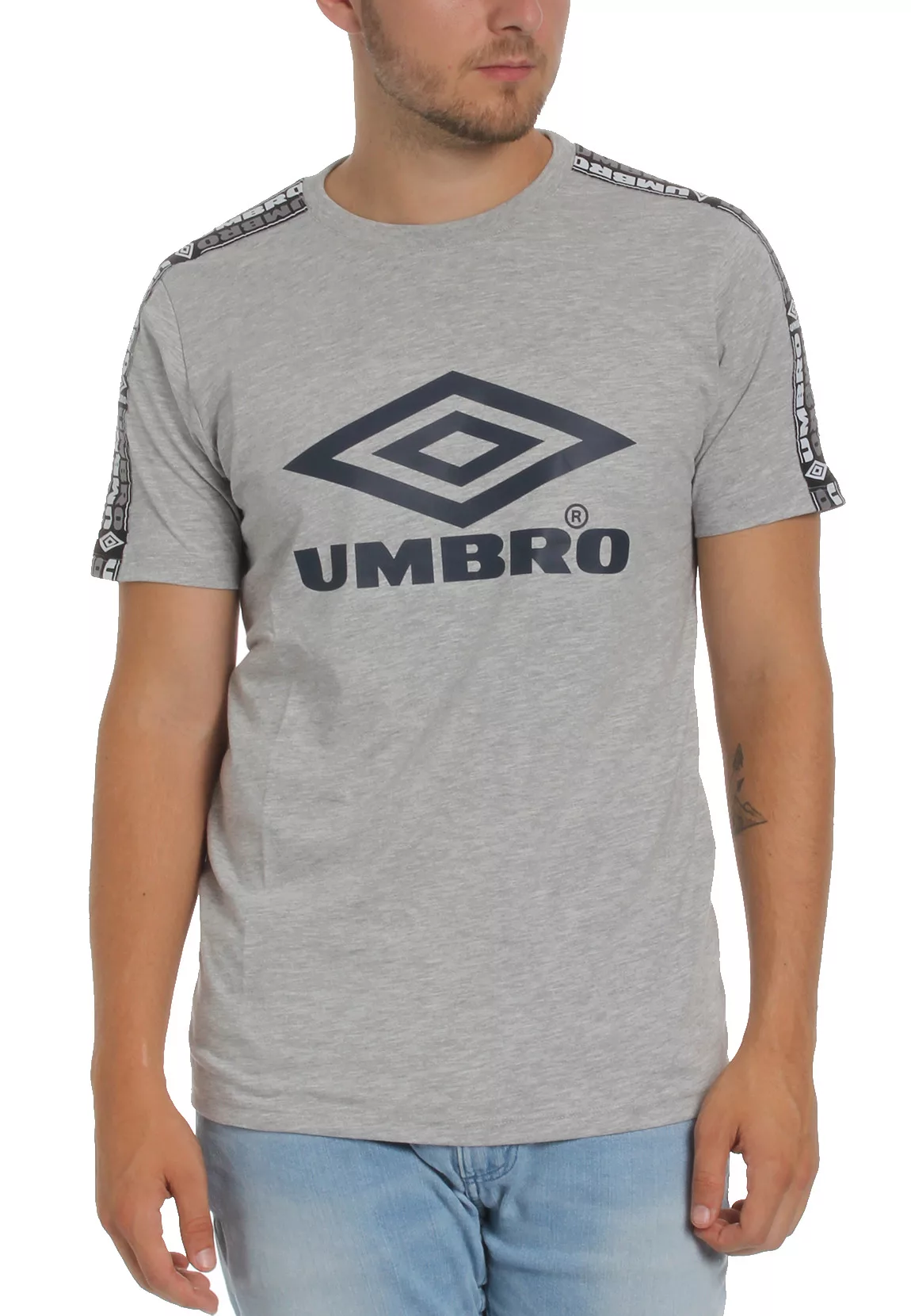 Umbro T-Shirt Herren TAPED CREW TEE UMTM0234 263 Grau Grey Marl günstig online kaufen