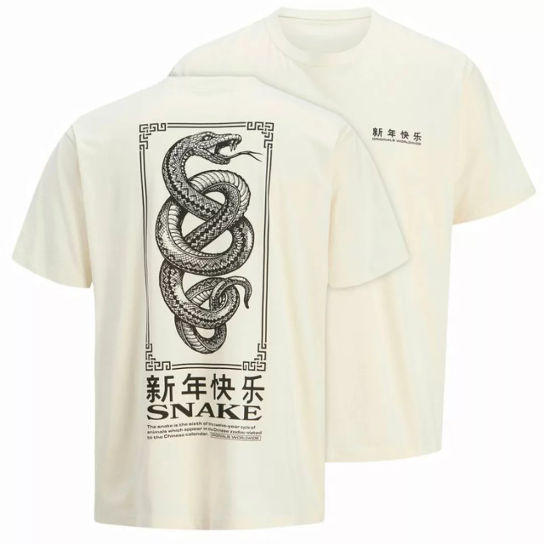 Jack & Jones Rundhalsshirt Jack&Jones T-Shirt XXL creme Rückenprint JORSNAK günstig online kaufen