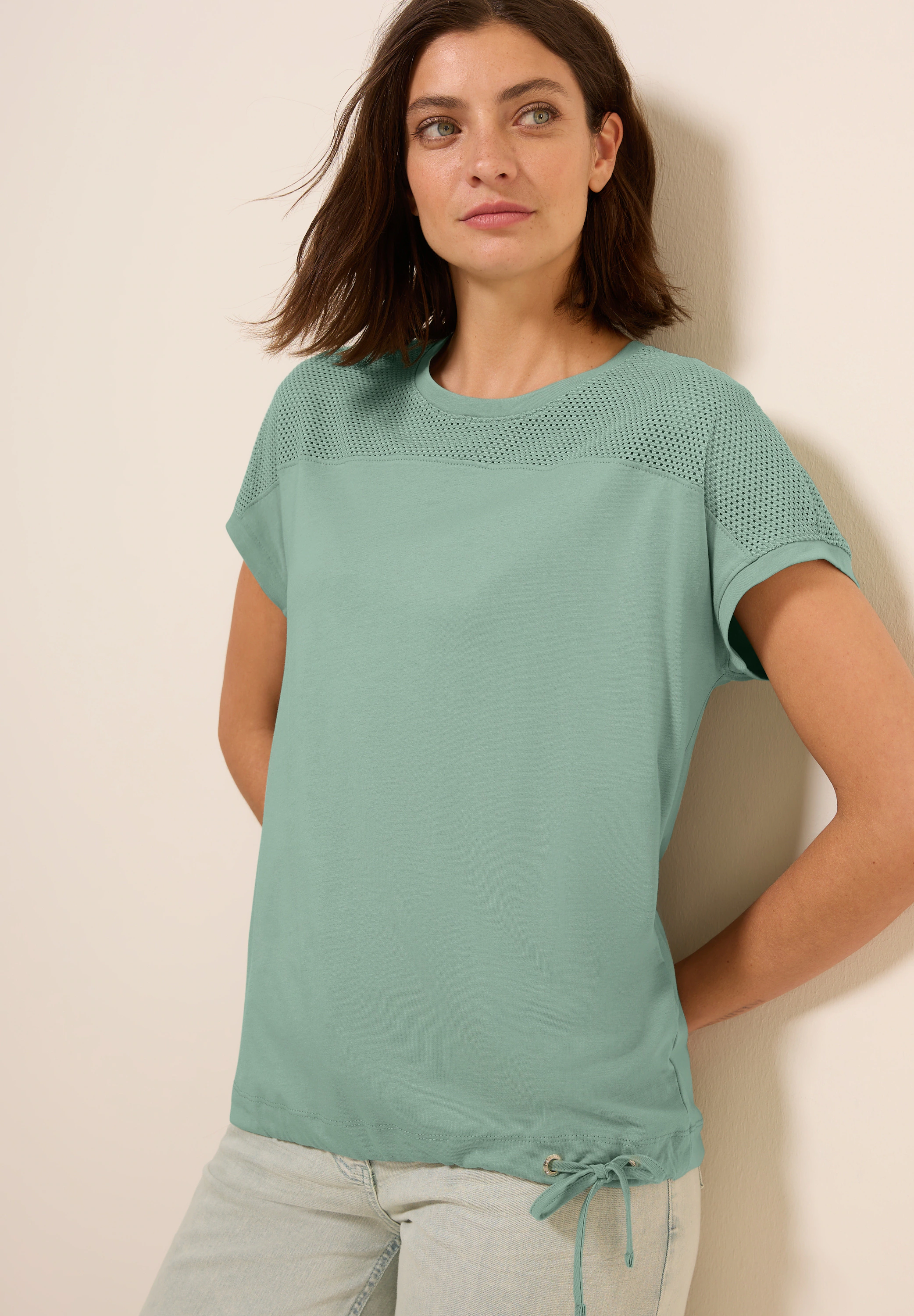 Cecil T-Shirt, mit Tunnelzug am Saum günstig online kaufen