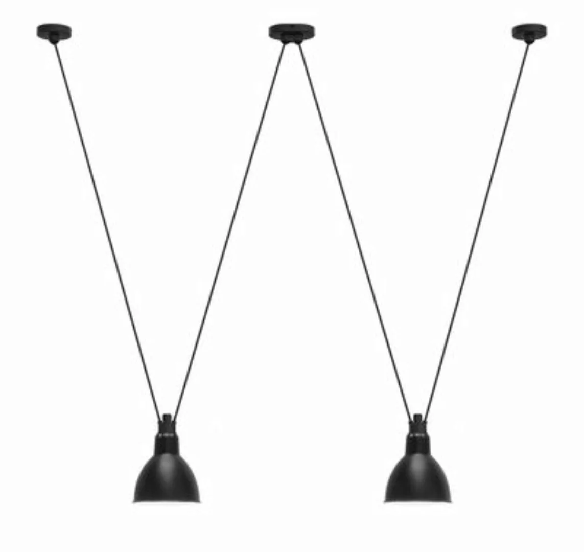 Pendelleuchte Acrobate N°324 metall schwarz / 2 runde Lampenschirme aus Met günstig online kaufen
