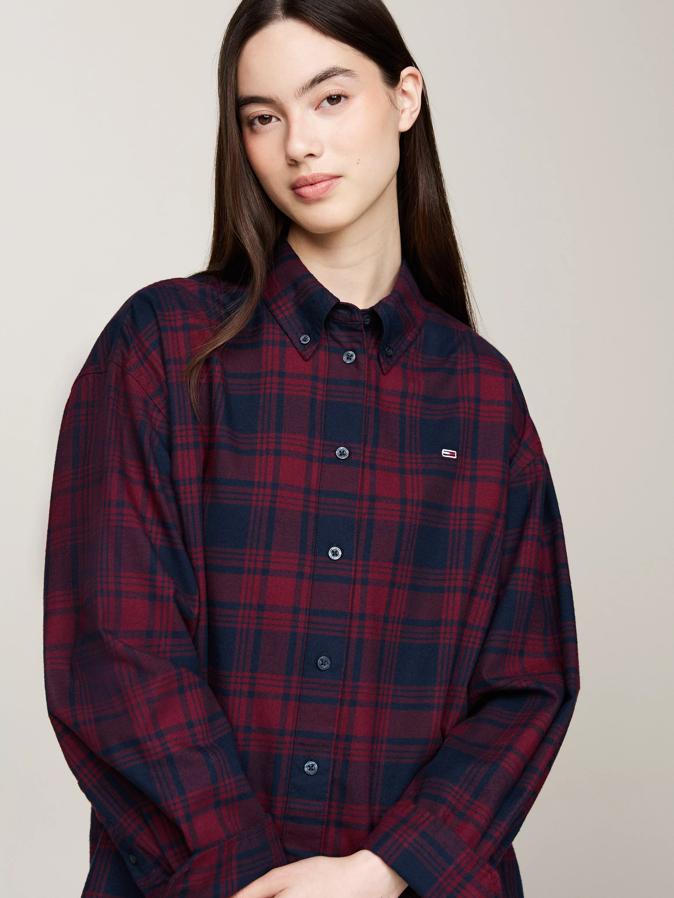 Tommy Jeans Curve Hemdbluse TJW RLX TARTAN CHECK SHIRT EXT in Großen Größen günstig online kaufen