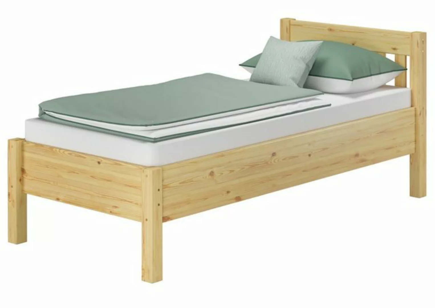 ERST-HOLZ Bett Hohes Massivholzbett Seniorenbett Kiefer Natur 90x200, Kiefe günstig online kaufen