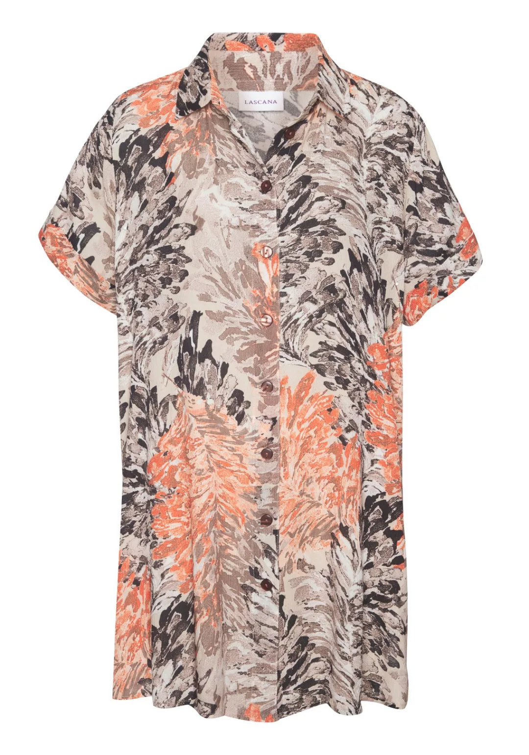 LASCANA Longbluse mit Blumendruck, sommerliche Hemdbluse mit Knopfleiste günstig online kaufen