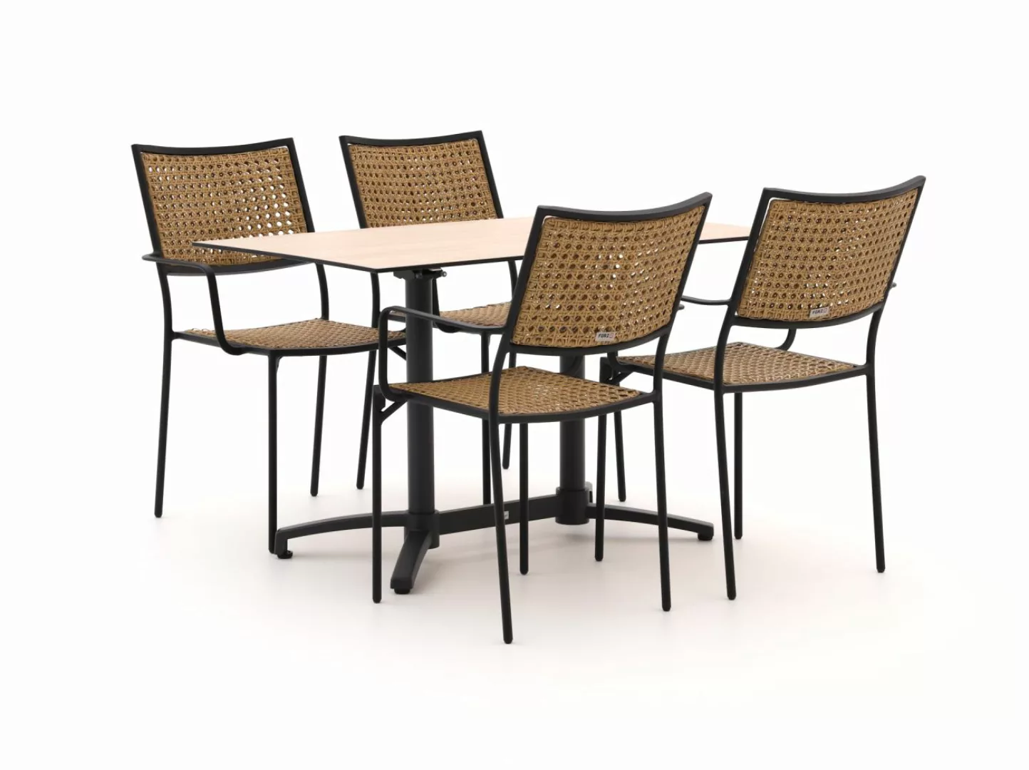 Forza Artone/Canzo 120 cm Gartenmöbel- Set 5-teilig stapelbar günstig online kaufen