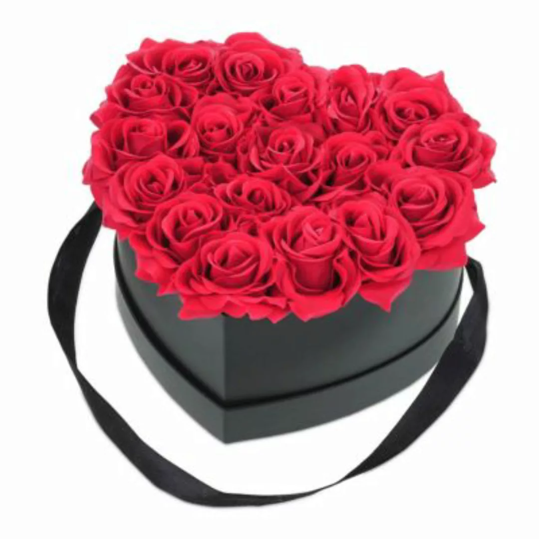 relaxdays Schwarze Rosenbox mit 18 Rosen schwarz/rot günstig online kaufen