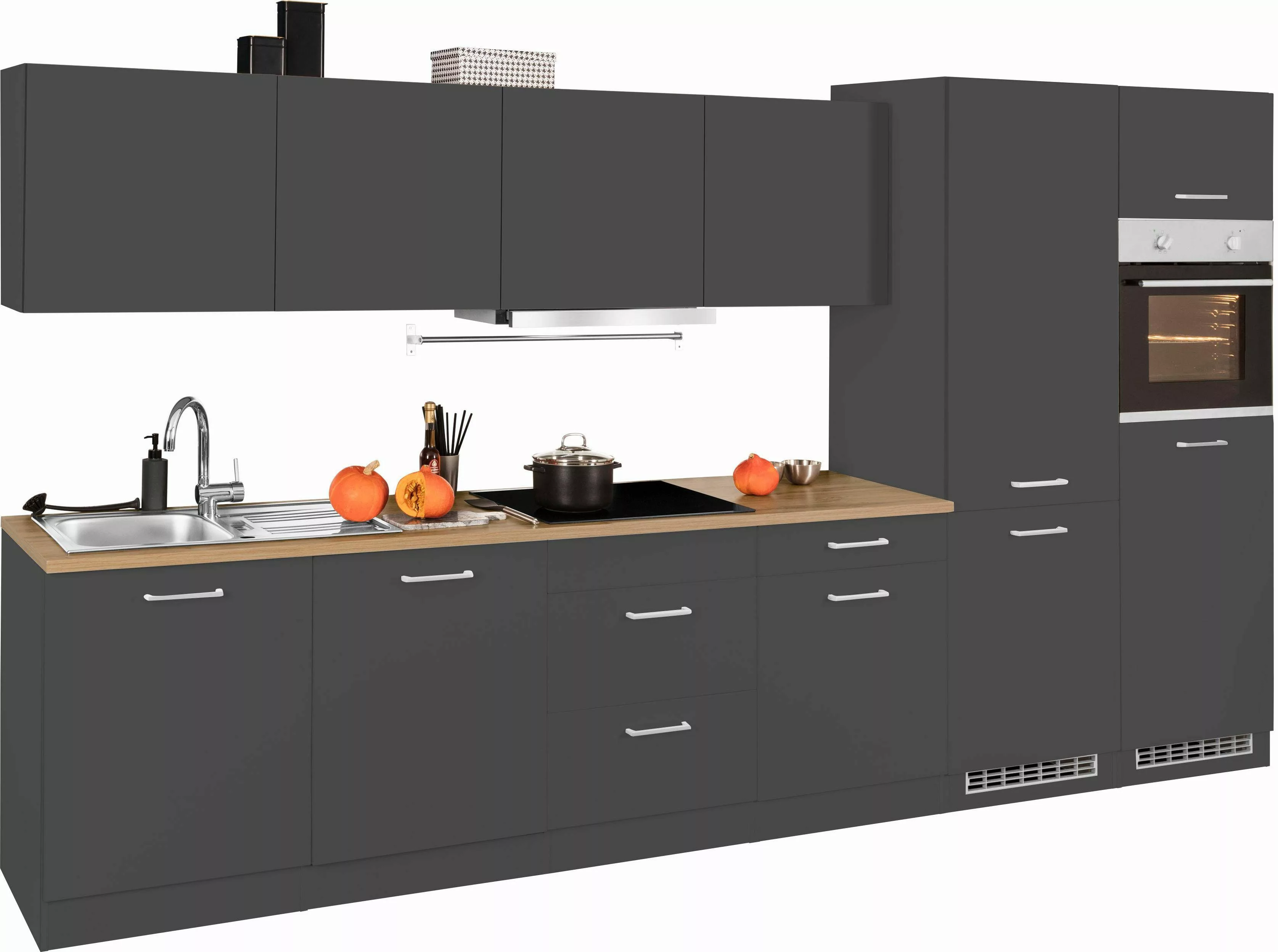 HELD MÖBEL Küchenzeile "Kehl", mit E-Geräten, 360cm, inkl. Kühl/Gefrierkomb günstig online kaufen