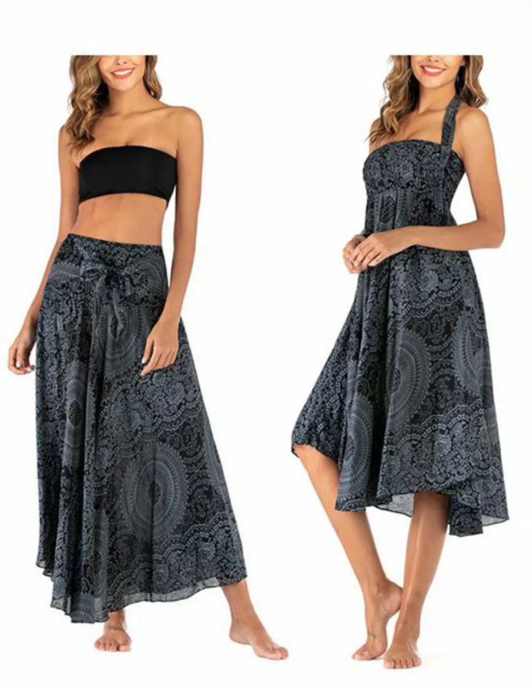 AFAZ New Trading UG Strandkleid Damen Strandkleid Shirred Casual Ärmellos R günstig online kaufen