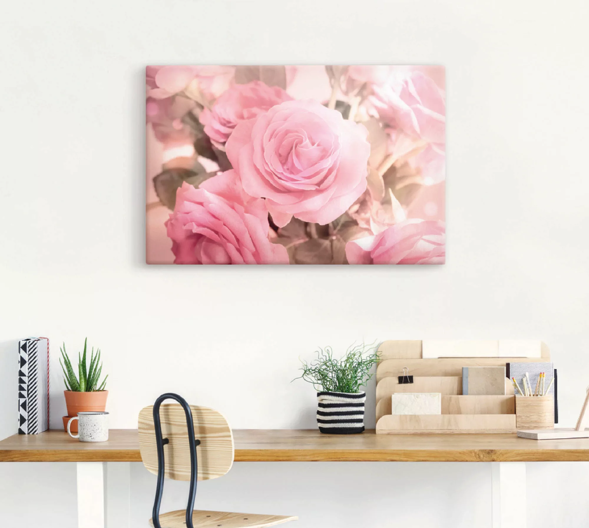 Artland Wandbild "Rosarosenbouquet", Blumen, (1 St.), als Leinwandbild, Pos günstig online kaufen