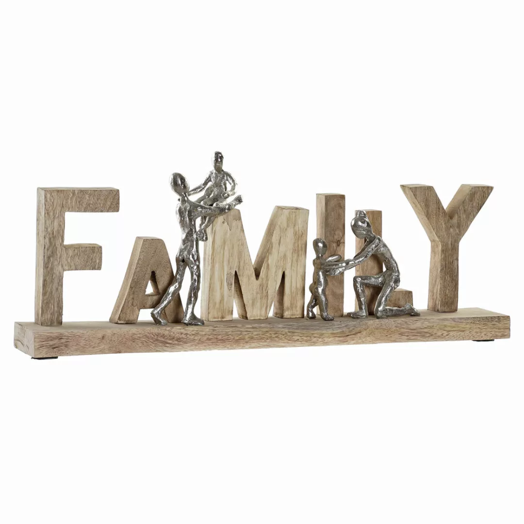 Deko-figur Dkd Home Decor Family Silberfarben Aluminium (55 X 7,5 X 21 Cm) günstig online kaufen