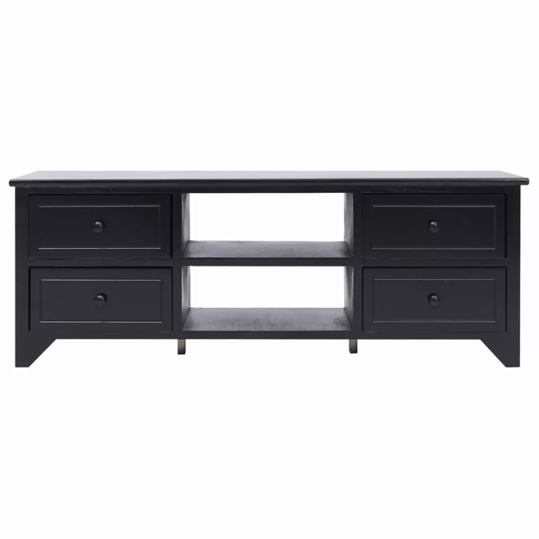 vidaXL TV-Schrank TV-Schrank Schwarz 108x30x40 cm Massivholz Paulownia Lowb günstig online kaufen