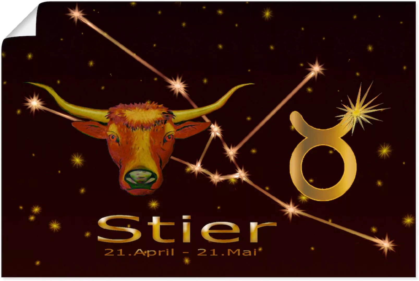 Artland Poster "Sternzeichen - Stier", Bilder von Sternzeichen, (1 St.), al günstig online kaufen