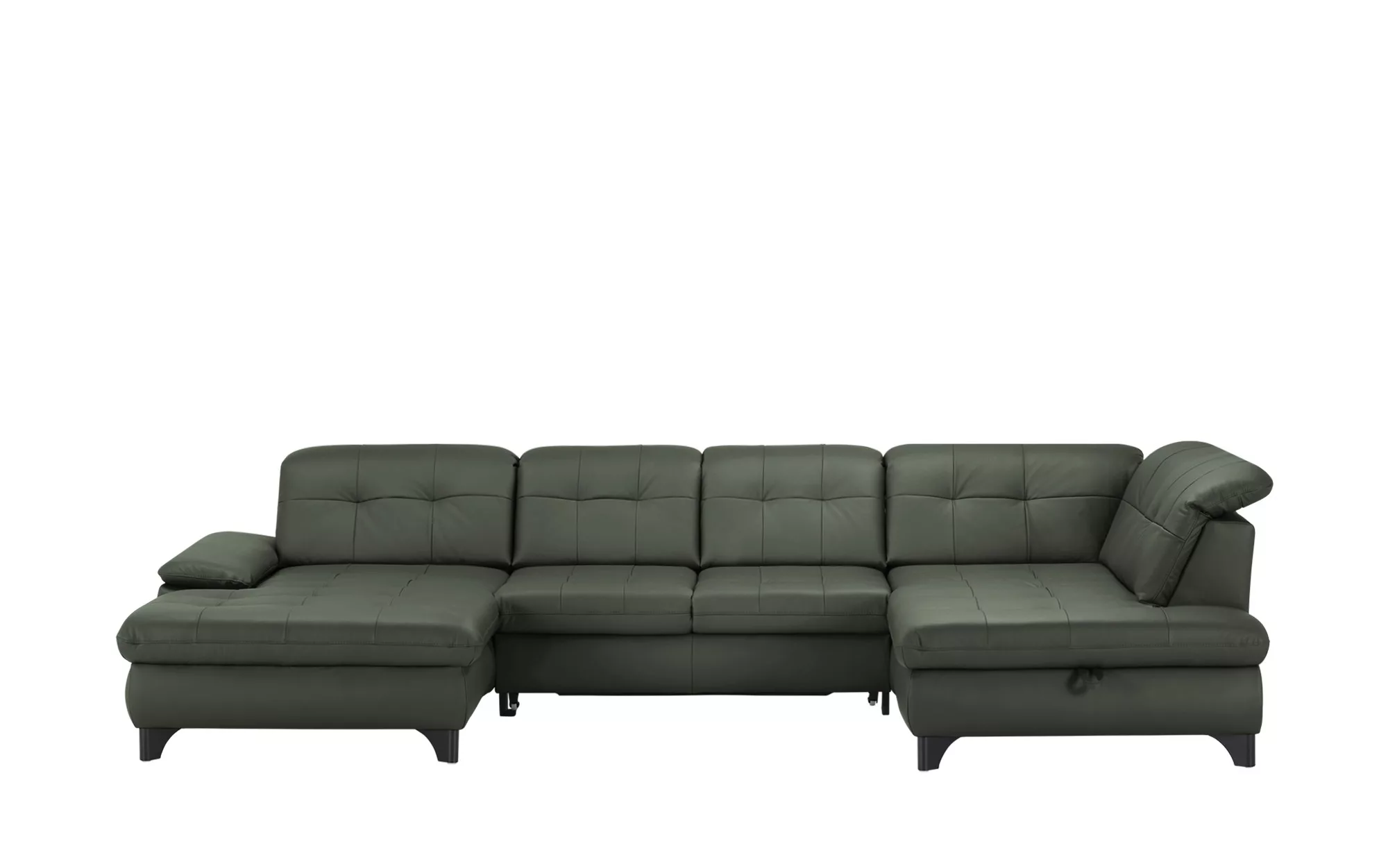 meinSofa Wohnlandschaft Leder  Jona - grün - 85 cm - Polstermöbel > Sofas > günstig online kaufen