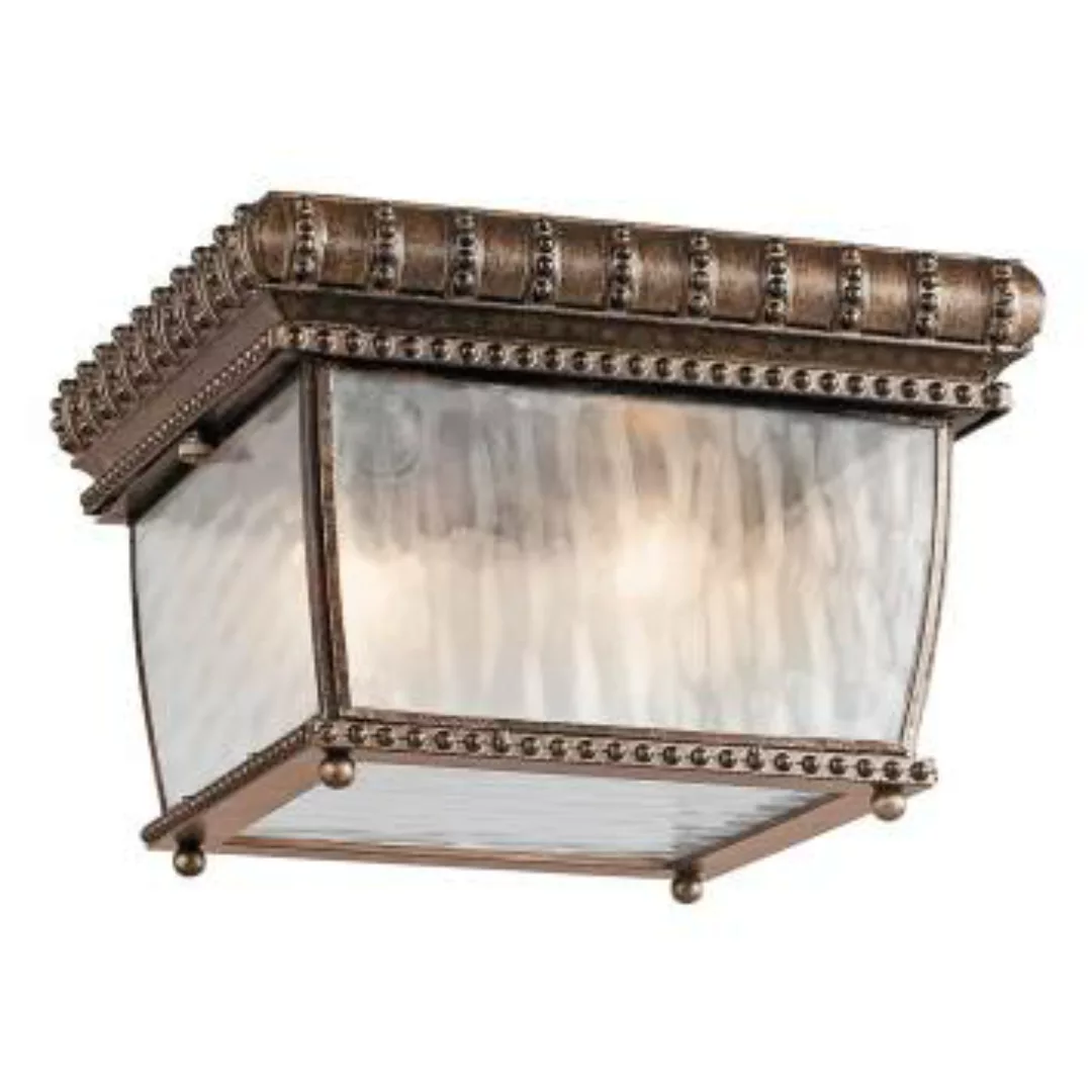 Deckenlampe für außen Glas Vintage IP44 in Bronze günstig online kaufen