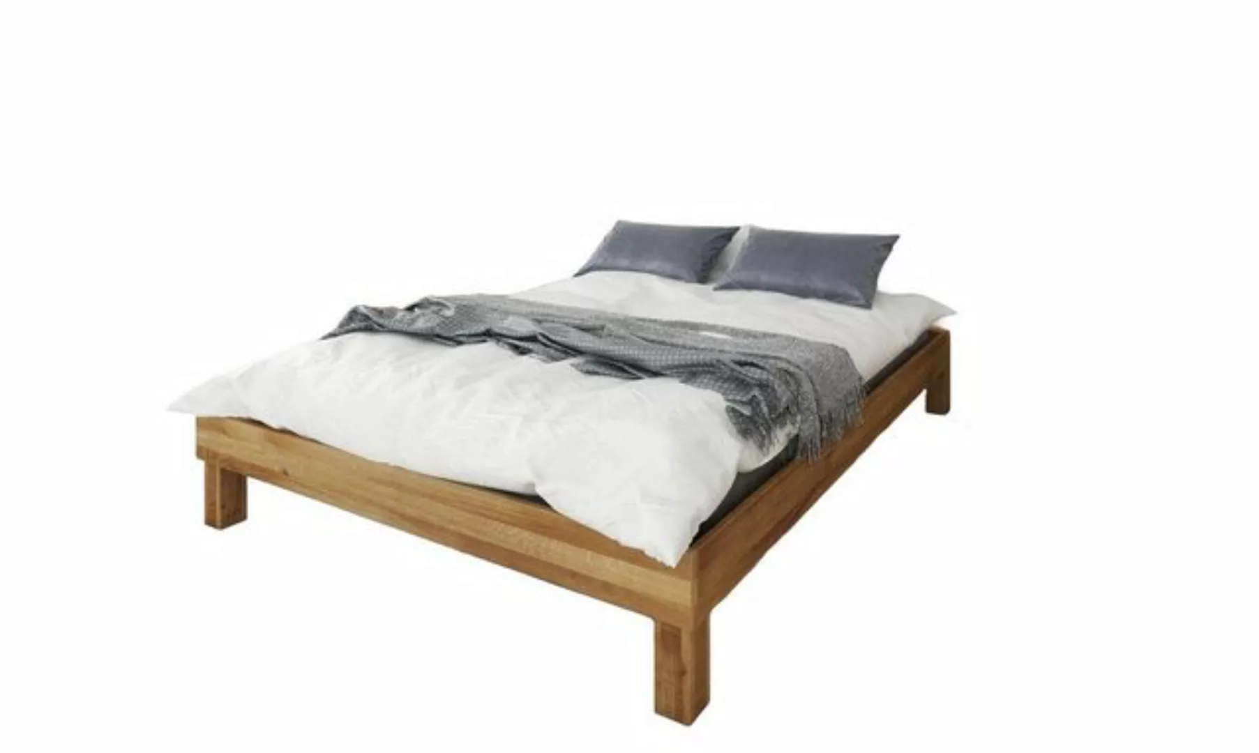 Natur24 Bett Bett Ringo 2 Wildeiche massiv 180x200 ohne Kopfteil mit Holzbe günstig online kaufen