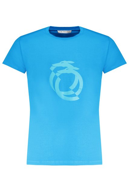 Trussardi T-Shirt Herren Kurzarm T-Shirt Blau mit Rundhals und günstig online kaufen