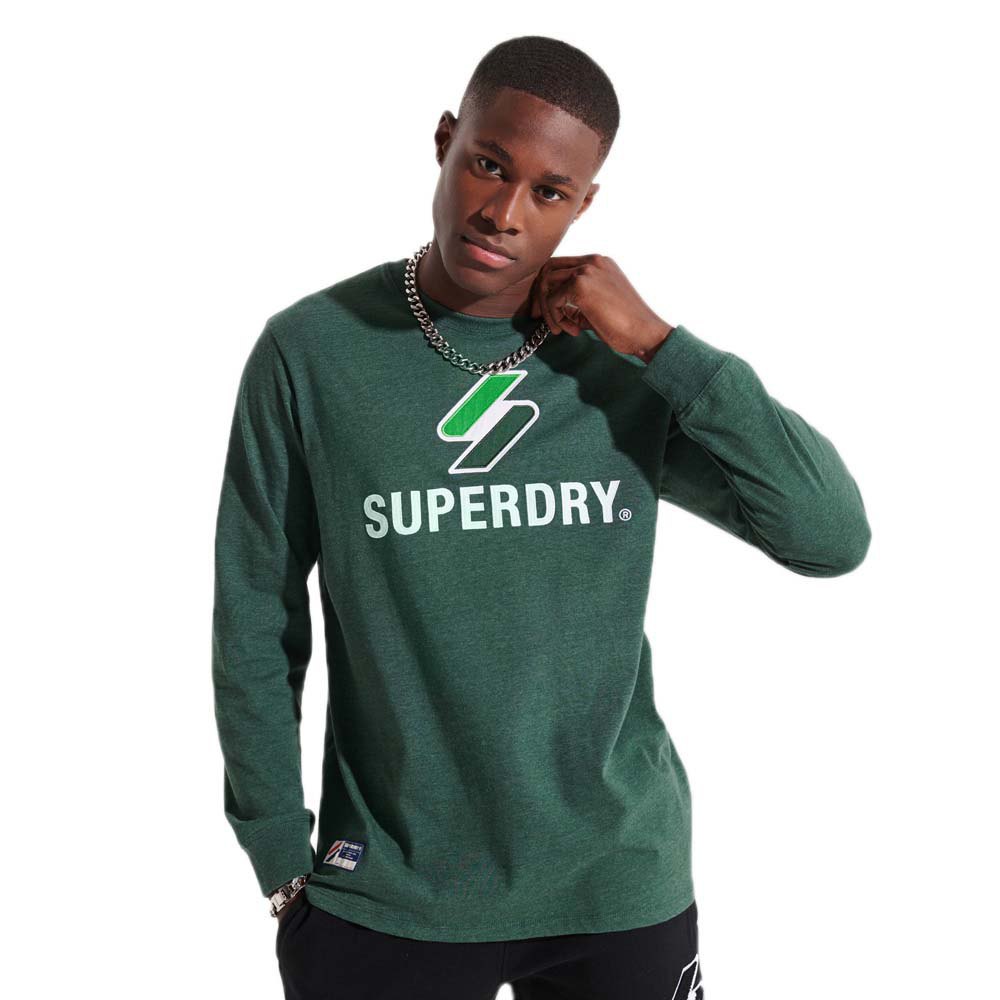 Superdry Code Logo Apq Langarm-t-shirt S Enamel Green Marl günstig online kaufen