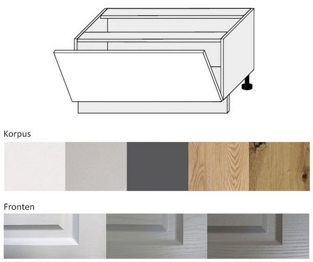 Feldmann-Wohnen Unterschrank Elbing (Elbing, 1-St) 90cm Front- und Korpusfa günstig online kaufen