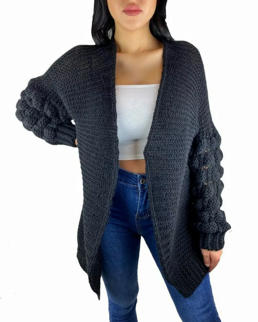 Worldclassca Longstrickjacke Worldclassca Damen Strickjacke mit Bommel Ärme günstig online kaufen