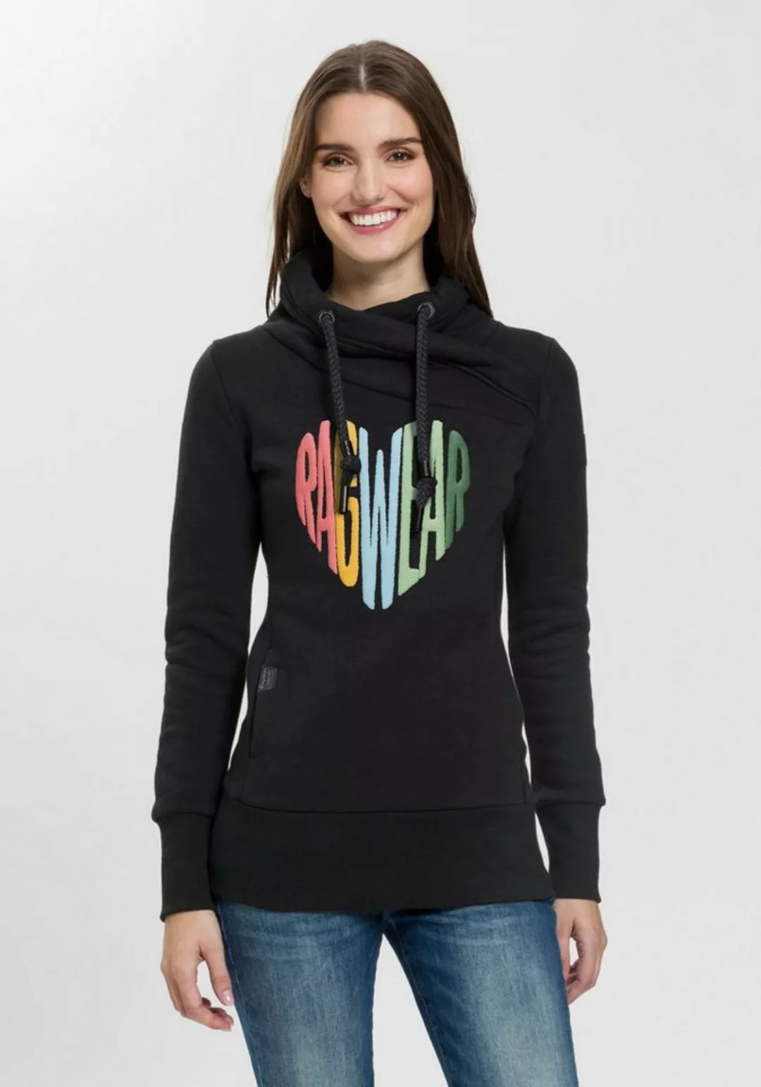 Ragwear Sweater NESKA LOVE O mit asymetrischem Schalkragen im Rainbow Pride günstig online kaufen