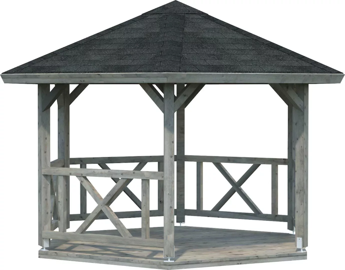 Palmako Holzpavillon "Betty", BxT: 423x423 cm, grau günstig online kaufen