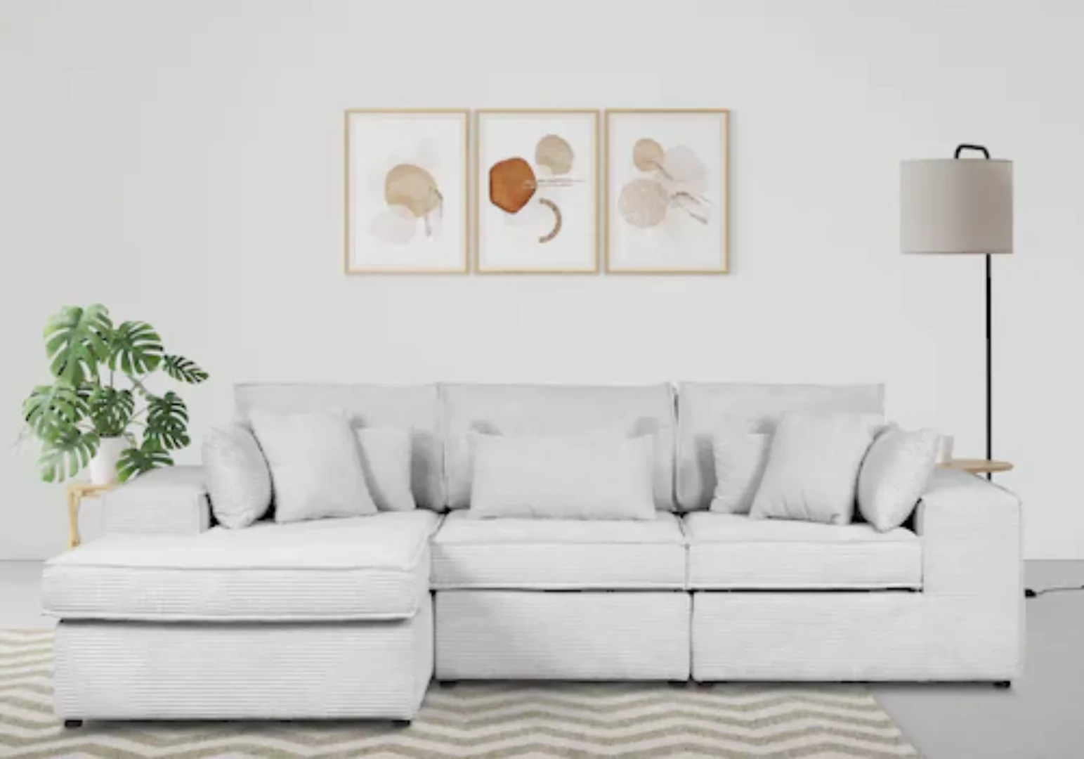 RAUM.ID Ecksofa »Florid L-Form«, 3 Teile, bestehend aus Modulen, viele Bezu günstig online kaufen