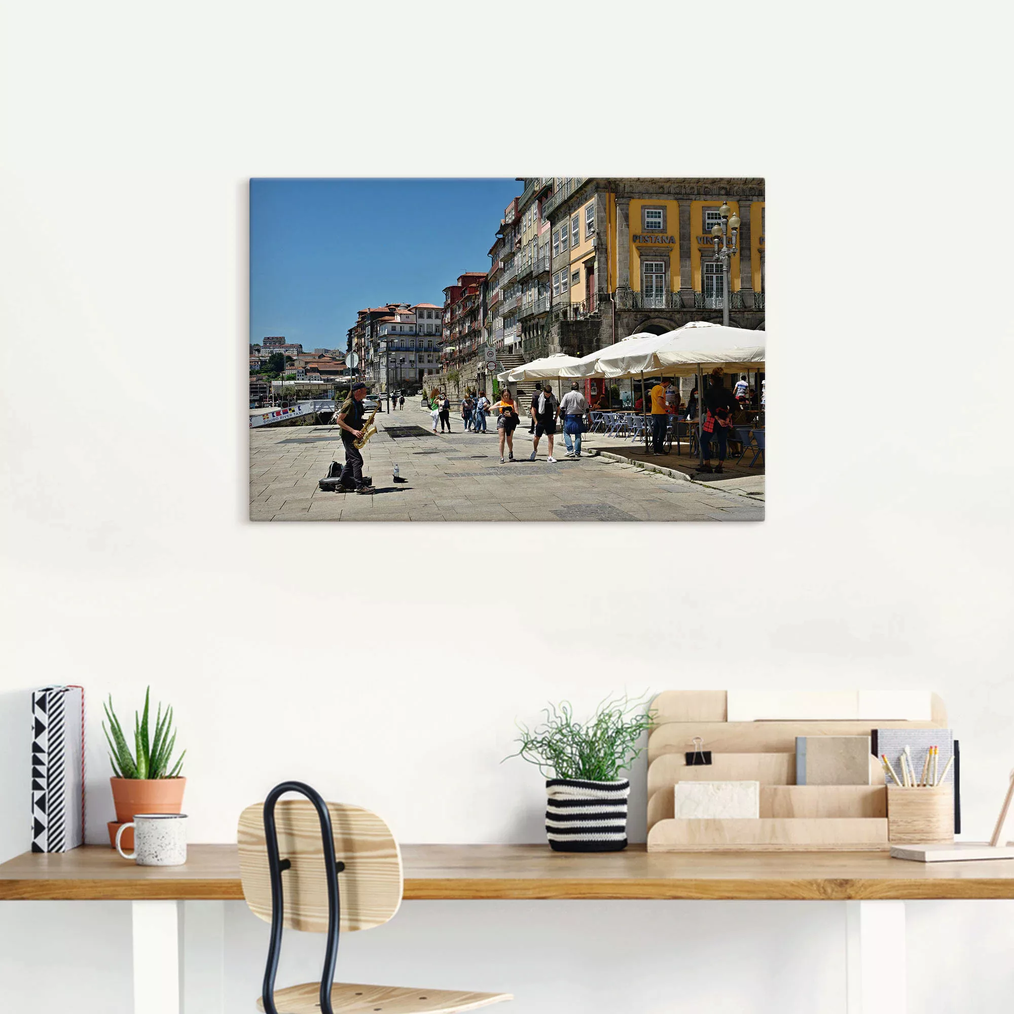 Artland Leinwandbild "Porto - Zona Ribeira - Portugal", Bilder von Europa, günstig online kaufen