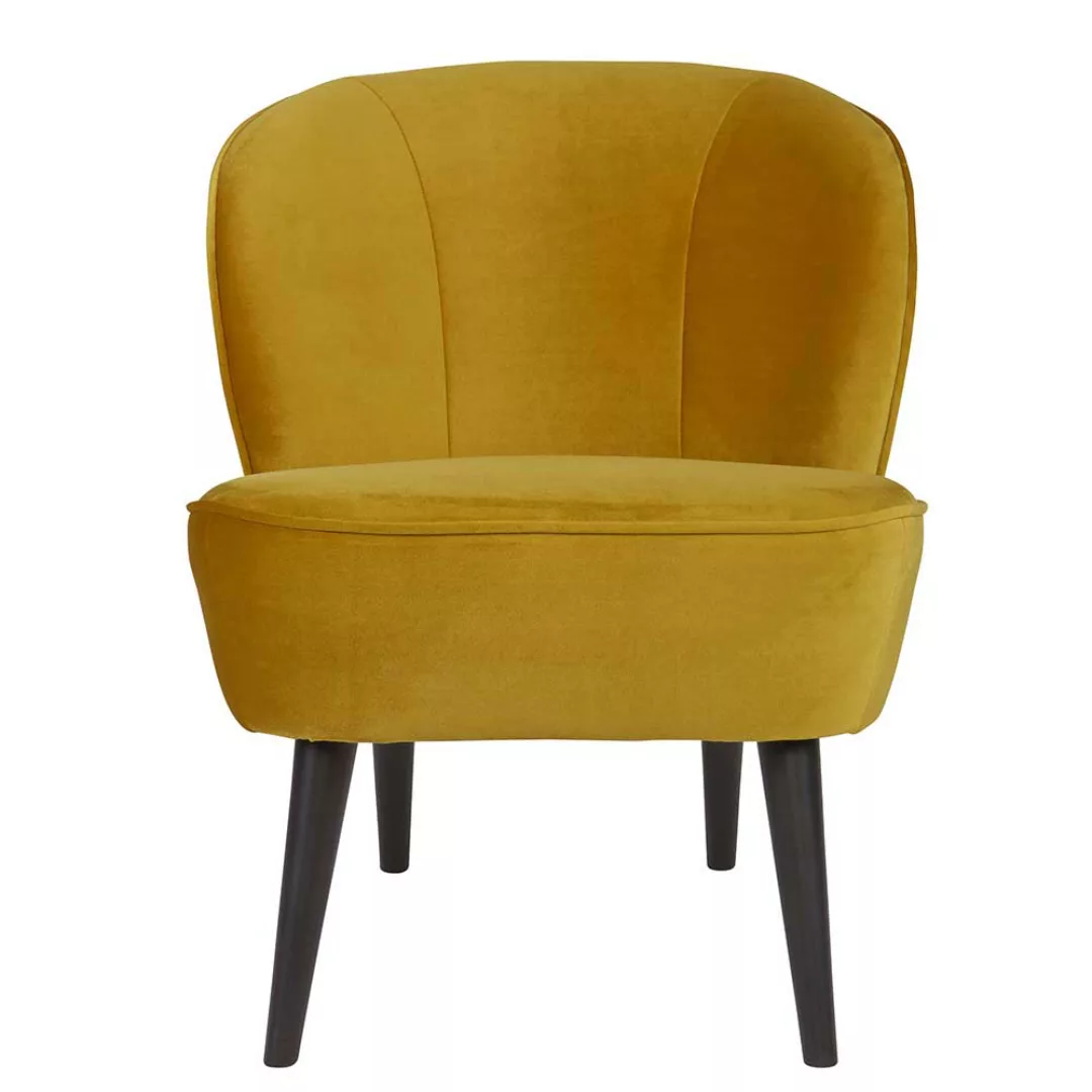 Retro Sessel in Gelb Stoff günstig online kaufen