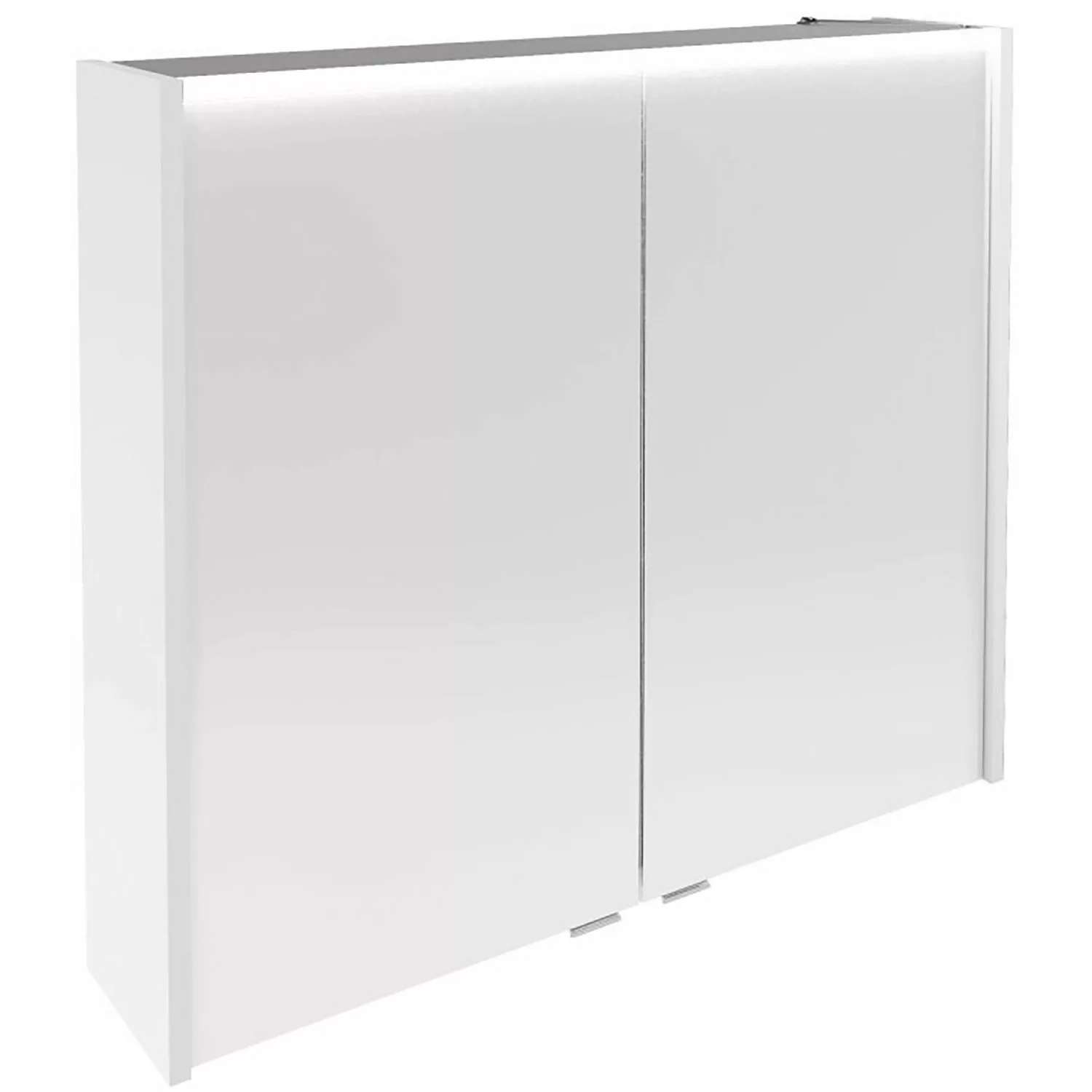 Fackelmann LED-Spiegelschrank Verona 80 cm 2 Türen Weiß Glanz günstig online kaufen