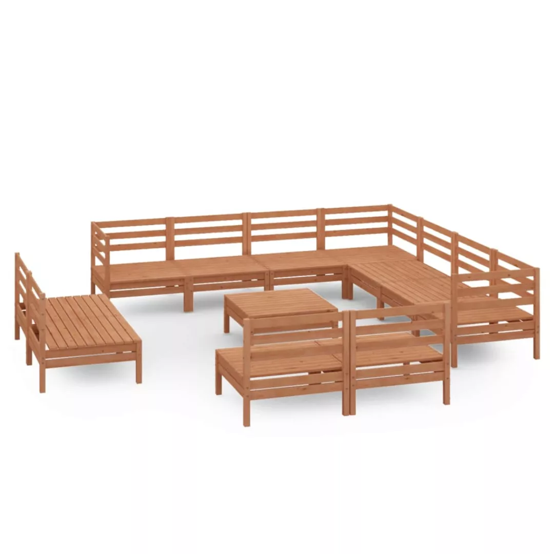 12-tlg. Garten-lounge-set Massivholz Kiefer Honigbraun günstig online kaufen