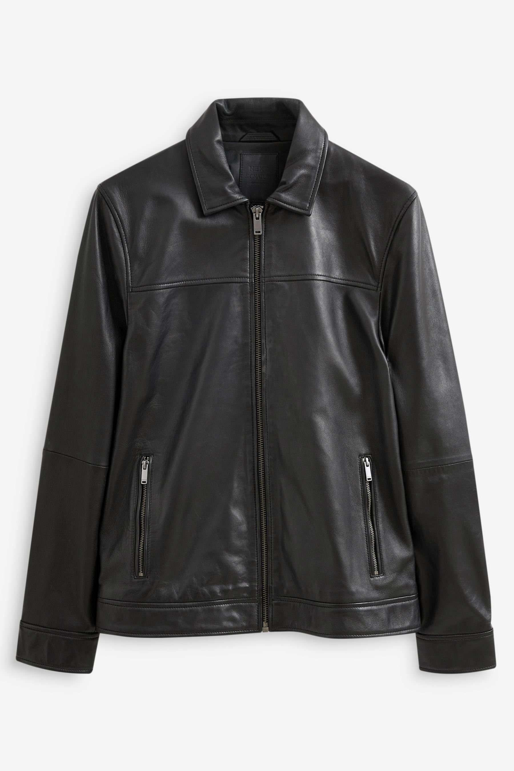 Next Lederjacke Signature Lederjacke mit Kragen günstig online kaufen