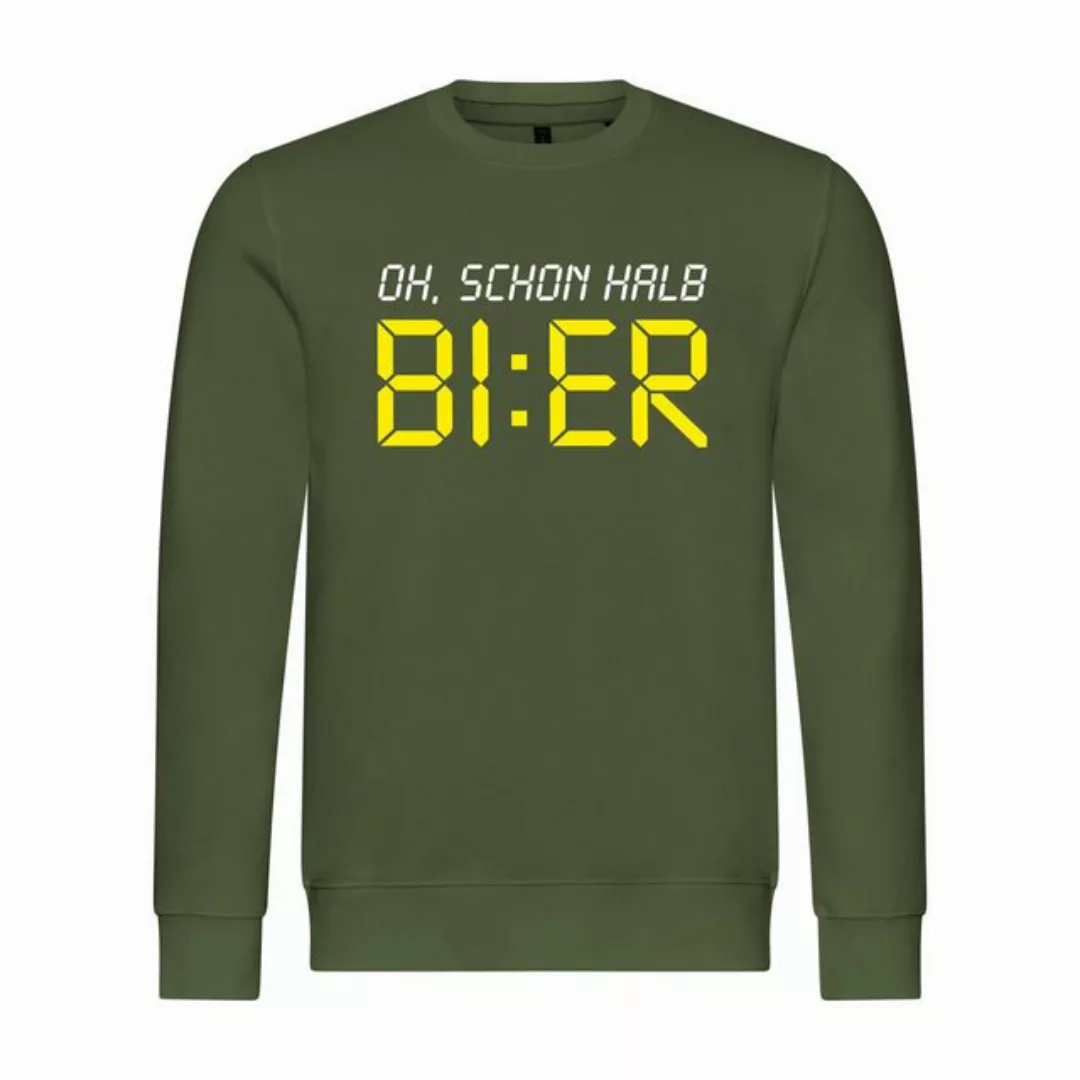 deinshirt Rundhalspullover Herren Pullover Oh schon halb Bier Mit Print Mot günstig online kaufen