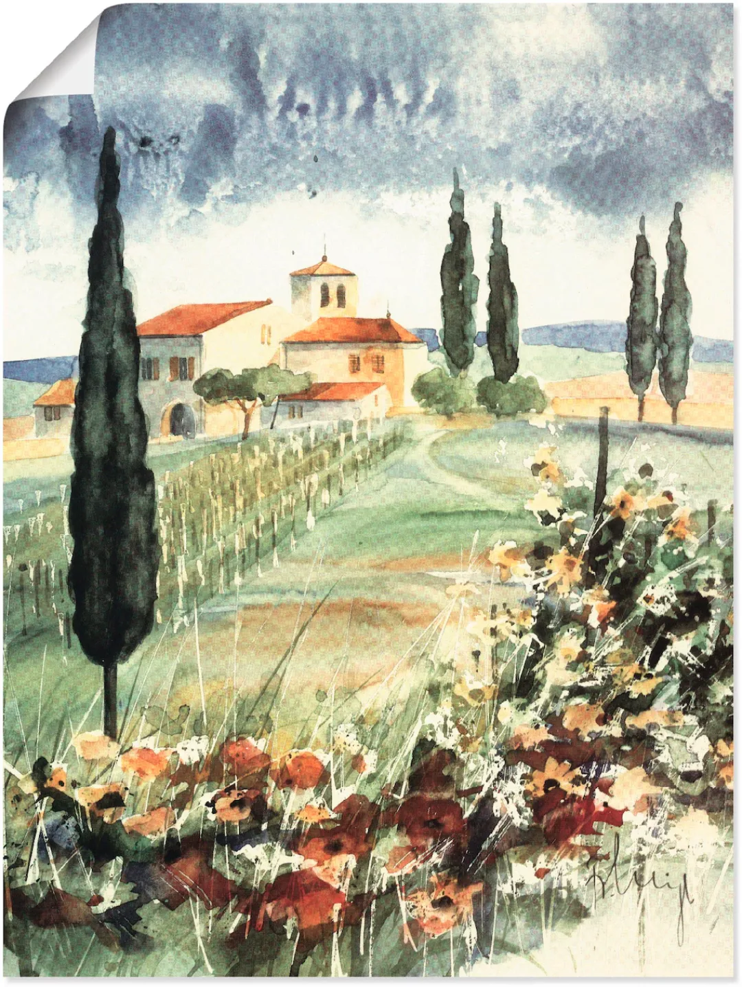 Artland Wandbild "Toskana I", Europa, (1 St.), als Leinwandbild, Poster in günstig online kaufen