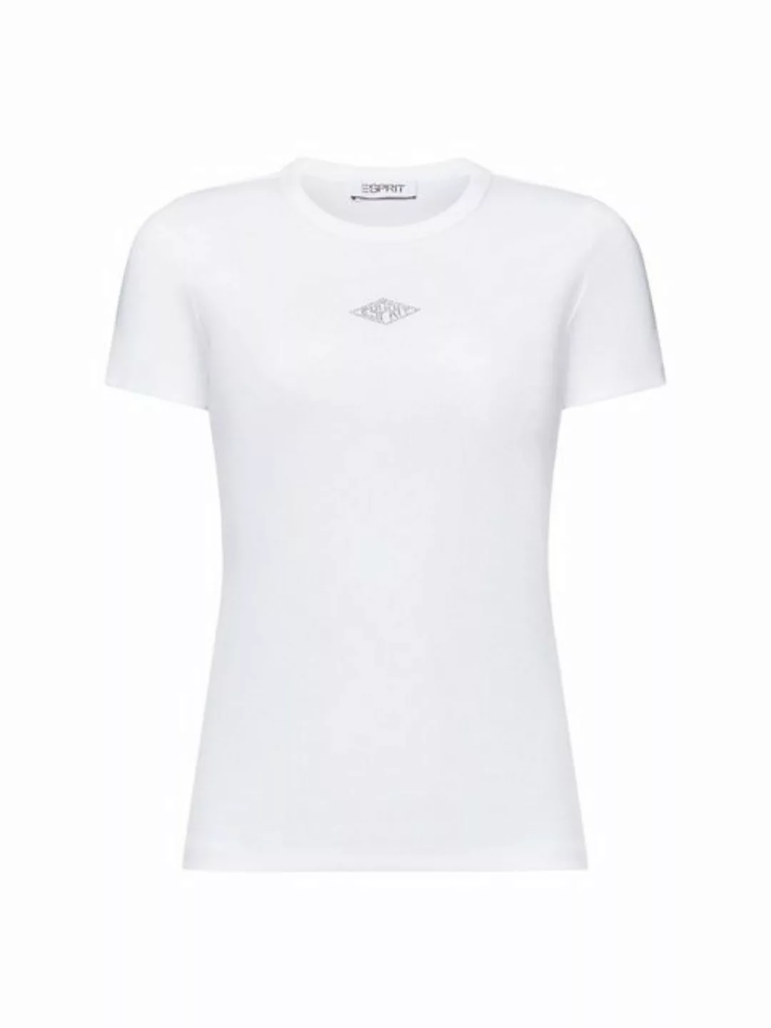 Esprit T-Shirt Logo-T-Shirt mit Glitzersteinen (1-tlg) günstig online kaufen