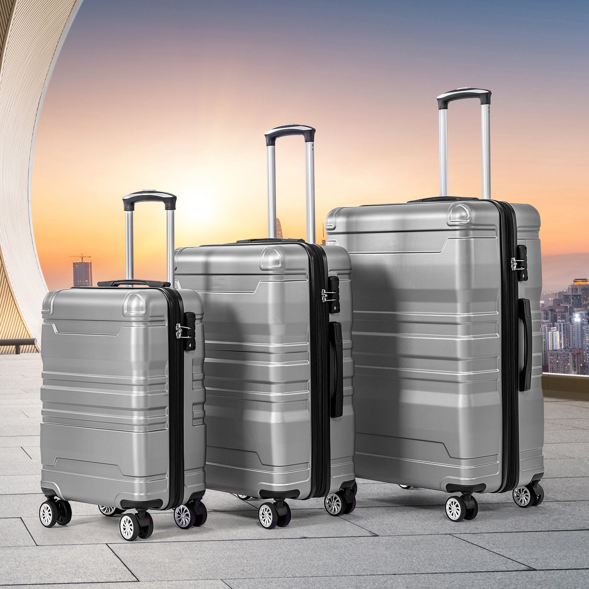 Flieks Hartschalen-Trolley, 4 Rollen, Trolleyset Handgepäck günstig online kaufen