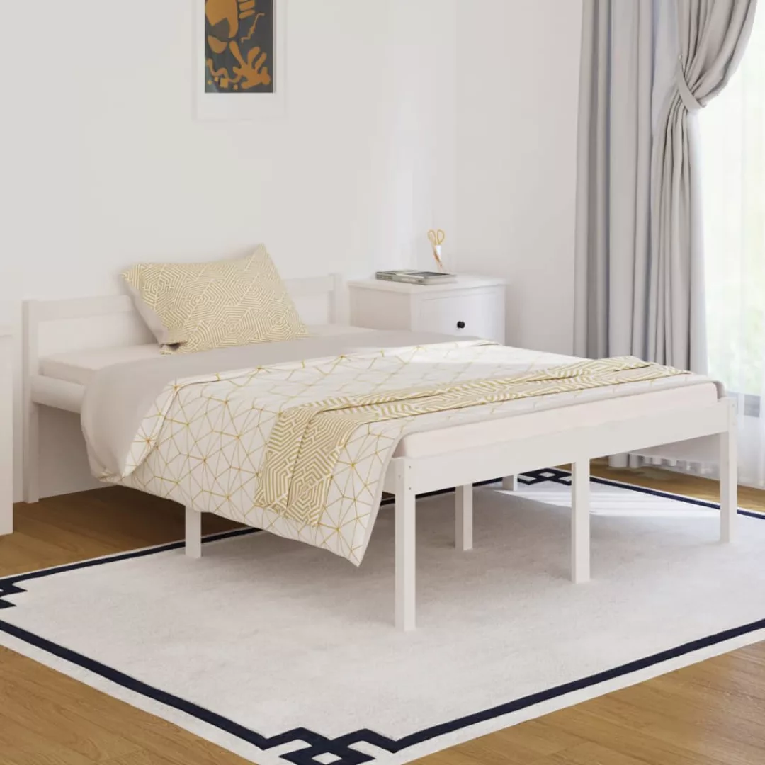 vidaXL Bett Seniorenbett Weiß 100x200 cm Massivholz Kiefer günstig online kaufen