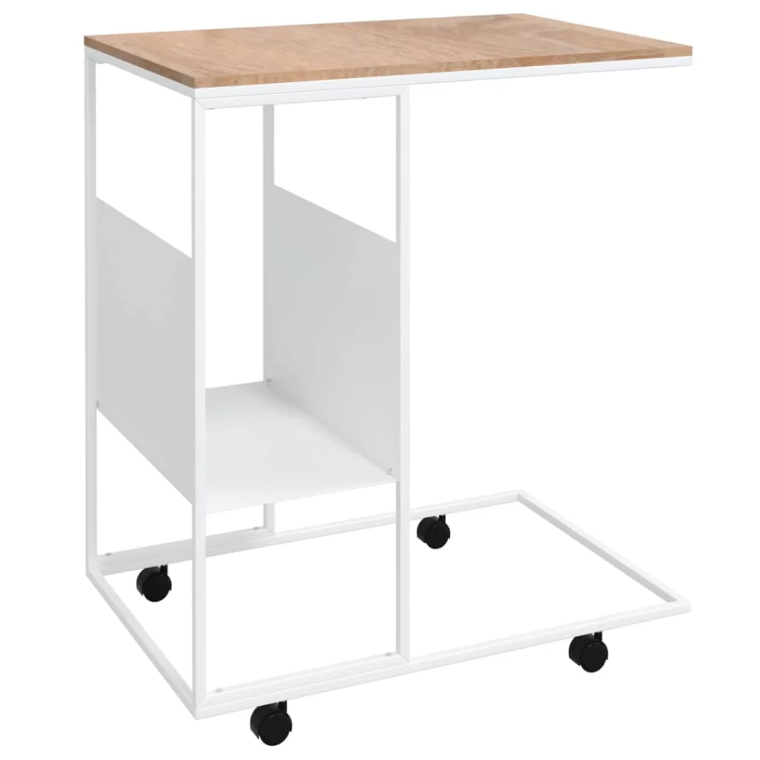 Vidaxl Beistelltisch Mit Rollen Weiß 55x36x63,5 Cm Holzwerkstoff günstig online kaufen